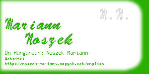 mariann noszek business card